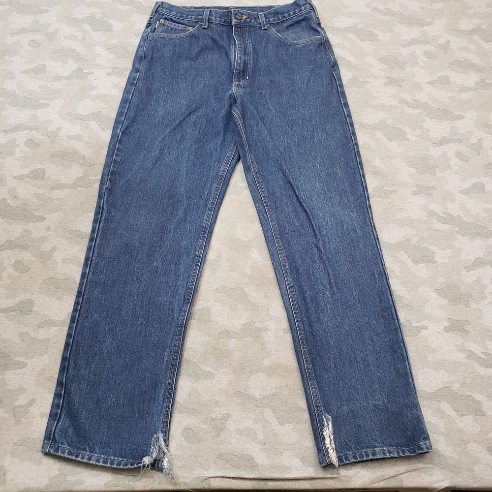 Carhartt FR Jeans Men 34x32 Blue Fire Resistant Workwear Pockets Denim Dark Wash
